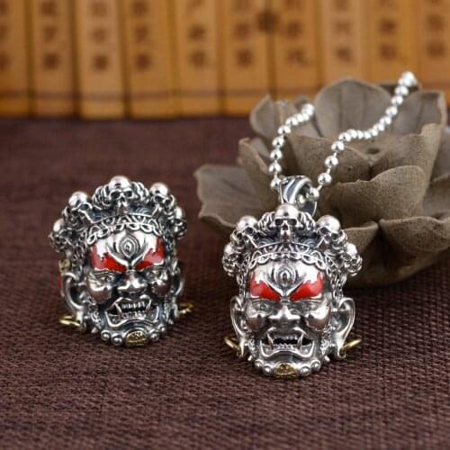 Hot Sale Ethnic Genuine 925 Sterling Silver Ring For Men Pure Silver Ring Archaize Process Large Dark Pendant New Personality