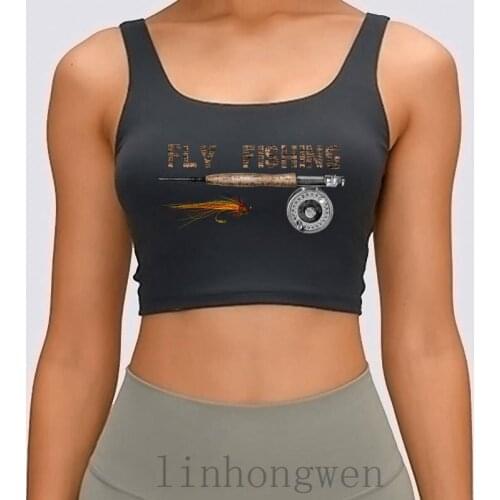 Fly Fishing Women Tank Top Funny Casual Character Cotton Size S-XL Clothes Trend Anti-Wrinkle Summer Style Crop Top