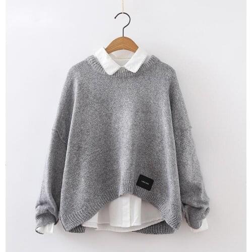 URIFENS New 2021 Autumn O Neck Women Sweaters And Pullovers Short Front Long Back Student Sweater Loose Winter Jumper LMY116U