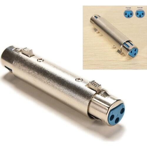 JETTING New 3 PIN XLR Female To XLR Female Jack Connector Microphone MIC Speaker Cable Extender Extension Adaptor Coupler 1PC