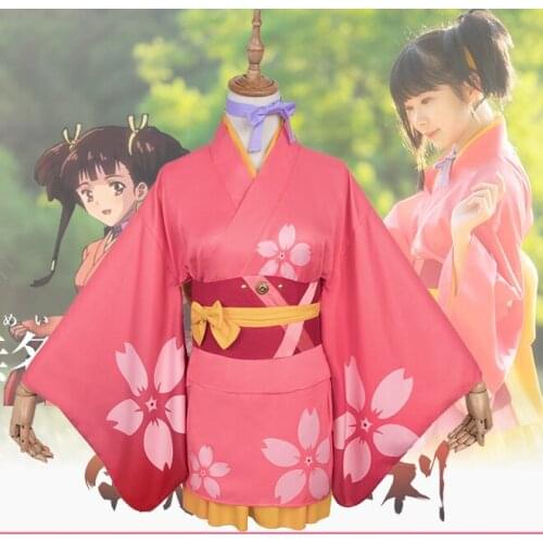 New Anime KABANERI OF THE IRON FORTRESS Mumei Daily Kimono Style Dress Cosplay Costume Cute