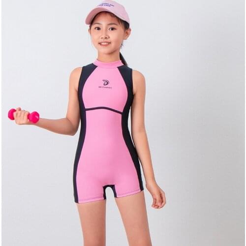 2021 Summer New Sports Children 8-16 Years Girls One Piece Swimsuit Sleeveless Skinny Quick Dry Baby Girl Swimwear Beach Wear