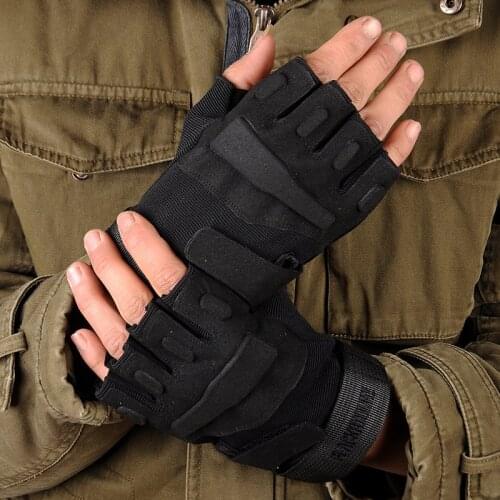 CINGO Military Tactical Gloves Outdoor Sports Army Half Finger Combat Motocycle Slip-resistant Carbon Fiber Tortoise Shell Glove