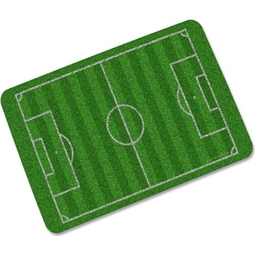 Soccer Field Football Court Printed Rubber Rug Floor Mat Carpet Home Entrance Doormat Absorption Bathroom Rugs Anti-slip