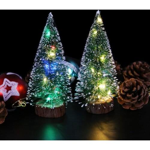 Christmas Tree LED Light Decoration Desktop Decoration with LED Lights Strings for Home Mini Christmas Frost Pine Needle Tree