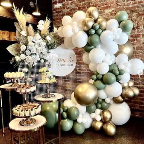 104pcs Retro Bean Avocado Green Balloon Garland Arch Kit Metal Gold Balloons Baby Shower Wedding Birthday Party Decorations