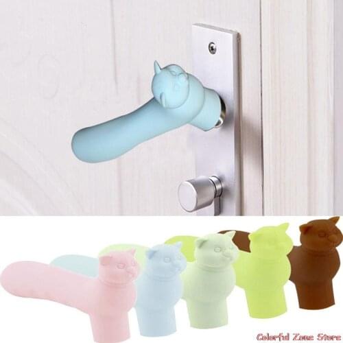 Dog Shape Silicone Sleeve Room Door Handle Cartoon Baby Child Crash Protection Suite Door Pull Handle Gloves Protector