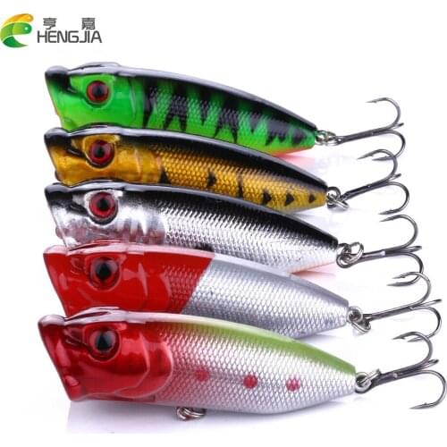 HENGJIA 50pcs 13g 6.5cm Top water popper fishing lures ABS plastic fishing baits wobble pike bass pesca fishing tackles
