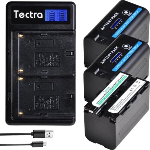 3x5200mAh NP-F770 NP-F750 NPF770 F750 Battery with LED Power Indicators+LCD Dual Charger For Sony NP F970 F960 F770 F550 F570