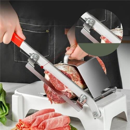 Meat Slicing Machine ABS+Stainless Steel Household Manual Thickness Adjustable Meat And Vegetables Slicer Gadget Kitchen Tools