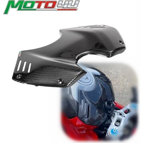 100% Carbon Fiber Front Fuel Gas Tank Cover Protection covers Gloss Twill Weave For Ducati Panigale V4 V4S 2018 2019