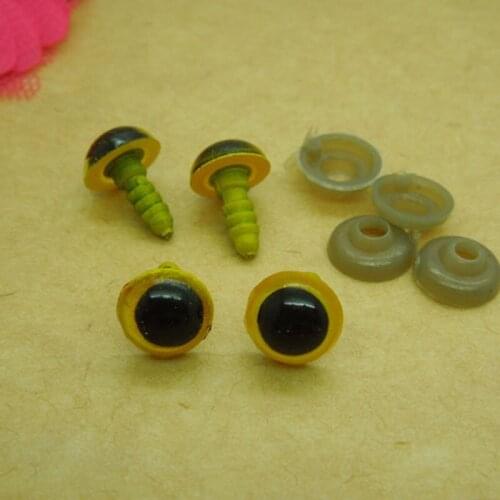 10mm Yellow Safety Eyes / Plastic Doll eyes Handmade Accessories For Bear Doll Animal Puppet Making - 50 pairs/lot