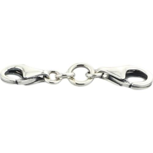 Emith Fla 925 Sterling Silver Charm Beads Extension Locks Lobster Clasp for Women Fit for European Bracelets DIY Jewelry Beads