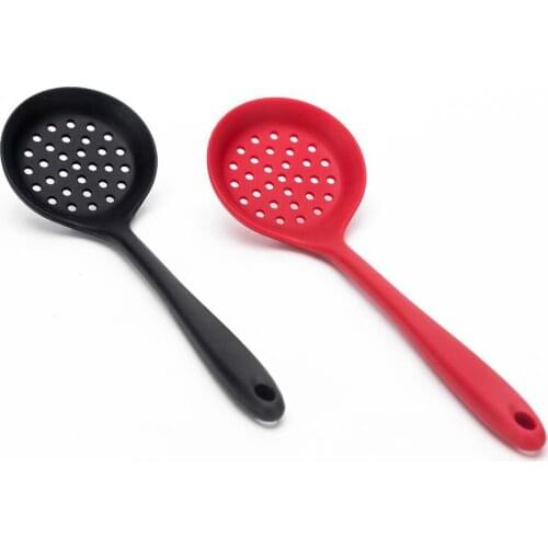 1 Pc Silicone Slotted Skimmer Spatula Silicone Slotted Spoon Skimmer Spoon Strainer Ladle With Long Handle