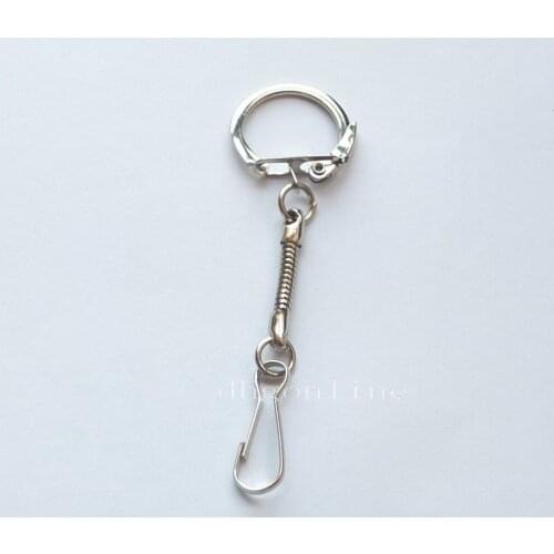 10 50 PCS keyring key Chain Snake Chain with Snap Jump Ring Spring Hook Purse Zipper Pulis