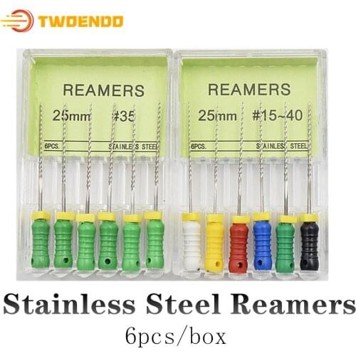 Dental 10boxes Endodontic Root Canal Stainless Steel REAMERS Enlarged Needle Hand use 21mm 25mm 15#-40