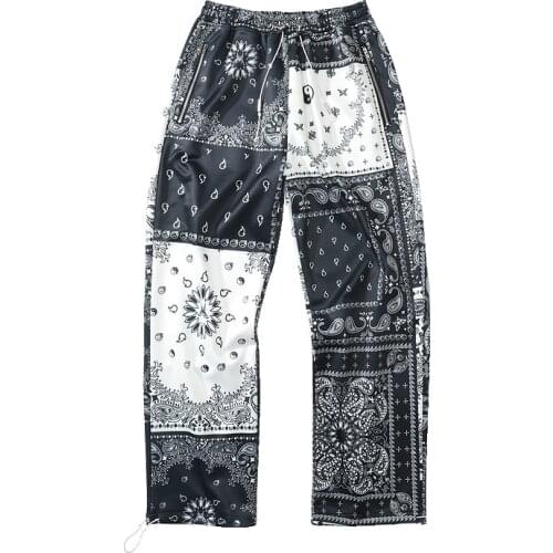 2021 Hip Hop Men Pants Sweatpants Streetwear Wide Leg Pants Pattern Harajuku Fashion Straight Joggers