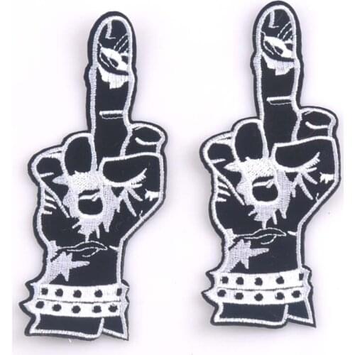 3pcs fashion Middle Finger Hand Sign Skeleton patch Lady Rider Biker Jacket T- shirt Patch Sew Iron on Embroidered Badge cp1080
