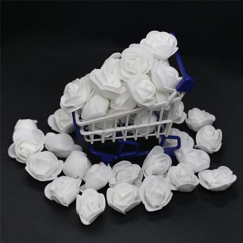 50pcs 100pcs 200pcs Cheap Mini White PE Foam Roses Head Fake Flower Handmade Wedding Decoration