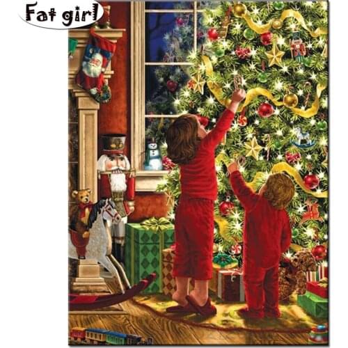 5D DIY Diamond painting Christmas Tree cross stitch Full Square/Round Diamond Embroidery mosaic baby new year gift Handicrafts