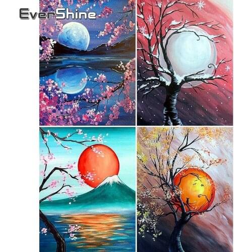 Evershine 5D Diamond Mosaic Full Display Scenery Diamond Embroidery Sale Scenic Diamond Painting Rhinestones Pictures Home Decor