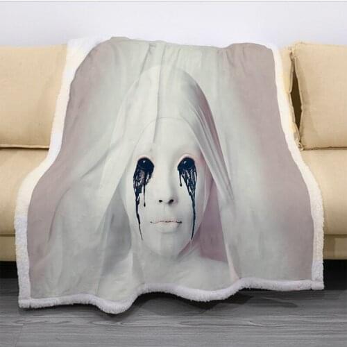 American Horror Story Blanket 3D Print Sherpa Blanket on Bed Kids Girl Flower Home Textiles Dreamlike Style 04