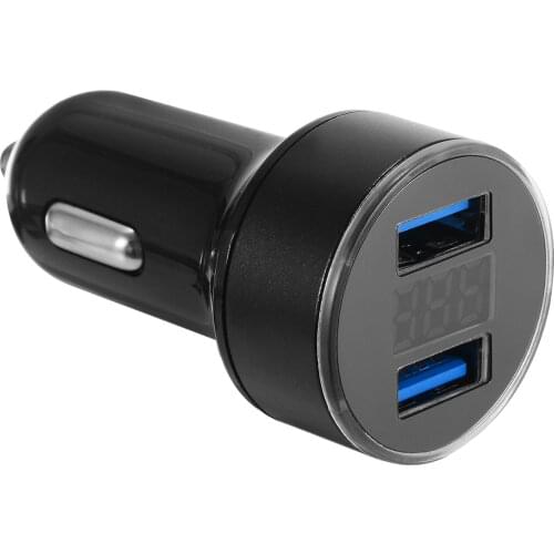 3.1A 5V Dual USB Car Charger Multifunctional Cigarette Lighter Adapter With LCD Voltage Display Support 12-24V Phone/MP3/MP4/GPS