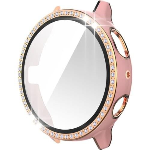 Bling Bling case For Active 2 40 44 mm For Samsung Galaxy watch Dual color Screen Plastic PC Protective Watch Bumper No Glass