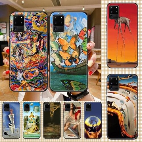 Art Salvador Dali Phone case For Samsung Galaxy Note 4 8 9 10 20 S8 S9 S10 S10E S20 Plus UITRA Ultra black art cover silicone