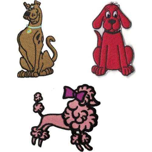 Exquisite Cartoon Poodle hound Patches Iron On Appliques for Clothing Badges Diy Loose coat Jeans T-shirt Patch Free Delivery