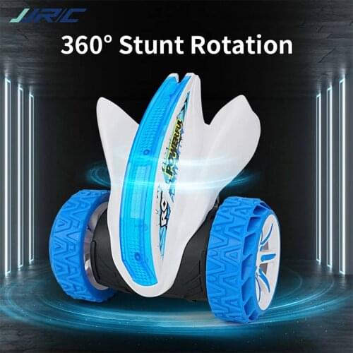 JJRC Q77 2.4G Devil Fish Spinning Stunt Roller Car 360 Degree Rotation Crash Resistant Light RC Stunt Car Toys w/ 2 Battery