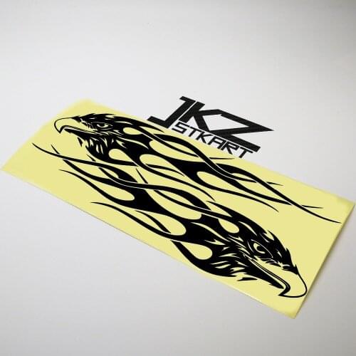 JKZ STKART Vinyl Die Cut Car Stickers Decals A Pair of Eagle Head Flame Motor Bike Truck Helmet Decorated Stickers