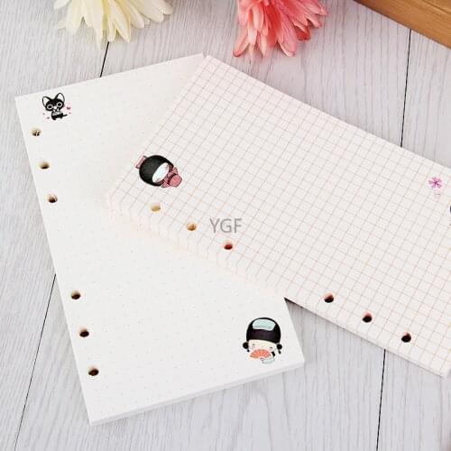 Kawaii A6 Loose Leaf Notebook Paper Refill Spiral Binder Hand account shell Inner Pages Monthly Weekly Daily Planner Agenda