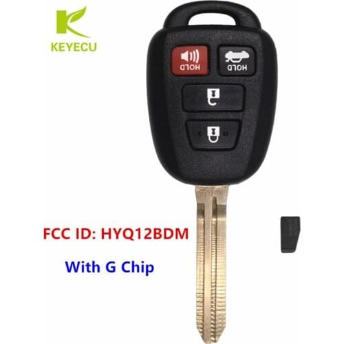 KEYECU Replacement Keyless Entry Remote Key Fob 3+1 Button With G Chip for Toyota Camry 2012-2014 FCC ID: HYQ12BDM