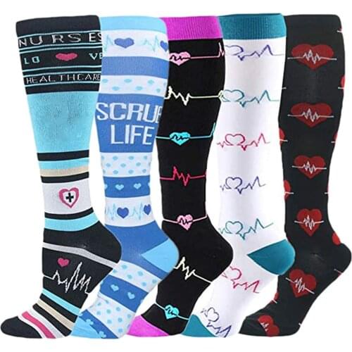 New Compression Socks Fit Medical Edema Diabetes Varicose Veins Pregnancy Nursing Walking Hiking Crossfit Compression Stockings