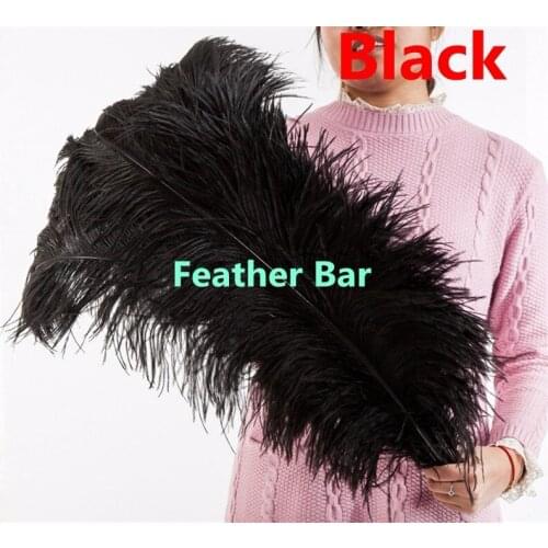 HOT! 50pcs/lot 60-65cm 65-70cm Black Color Ostrich Feather for Wedding Centerpieces Christmas Party Decoration Carnival Feathers
