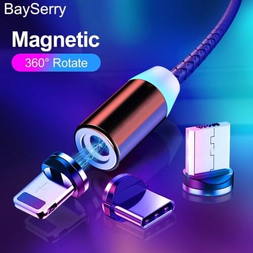 BaySerry Magnetic Charger USB Type C Cable Micro USB C Cable Magnet Fast Charging Wire For iphone 11 X Samsung S20 Xiaomi Huawei