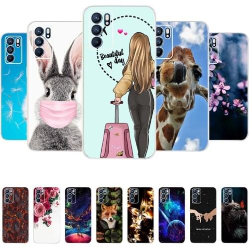 Fashion Painted Silicone Case For Oppo Reno6 Reno 6Pro Reno6 Pro Plus 5G Tranparent TPU Soft Back Cover For Oppo Reno6 5G Cases