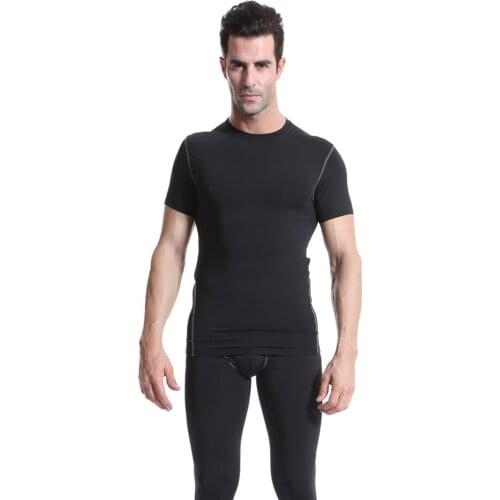 Fonoun Men Running T Shirt Sport Fitness Elasticity Quick-drying Breathable F1003