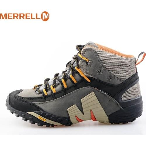 Merrell M Mens Professional Outdoor Genuine Leather Hiking Shoes Slip Resistant Warm Mountainner Walking Medium Top Sneakers