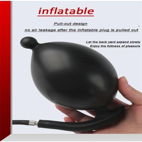 Liquid silica gel out inflatable anal plug for men and women with dilator, anal dilator, ball back chamber plug adult products