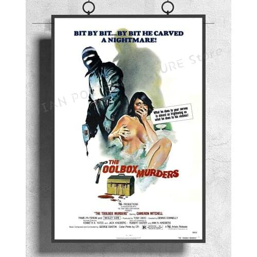 NJ561 The Toolbox Murders Movie (1978) Slasher Cult Wall Sticker Silk Poster Art Home Decoration