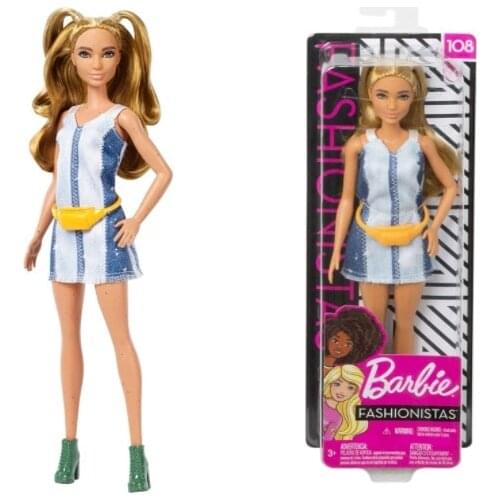 Original Barbie Fashionistas FXL48 Doll Barbie Fashionistas Charming Party Toy Sets with Original Box Dolls Barbie Freckled Girl