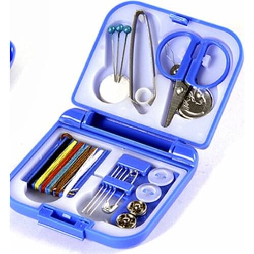 Needle Threads Scissor Thimble Buttons Pins Portable Travel Sewing Set Kits Storage Box Home Sewing Accessories Sewing Tools