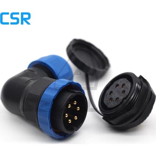 SD28TA-ZM, 6 pin 90 degree elbow Waterproof Connector Automotive maritime circular 6 pin Male Plug Female Socket
