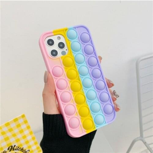 Relive Stress TPU Cases For Samsung Galaxy A11 A10E A12 A21 A31 S9 S10 S20 S21 Plus Ultra Fidget Toys Push Bubble Silicone Cover