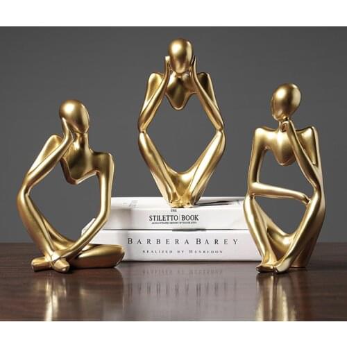 Thinker Statue Abstract figure Resin Sculpture Trinket Office Decoration Statue Home Sculpture Festival Gift