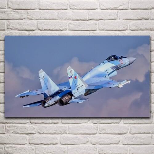 Su 35 aircraft super-maneuverable fighter generation 4 fabric poster living room home wall decorative canvas art print KM340