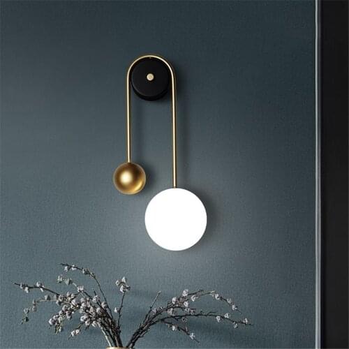 New Italy Design Led Wall Light Fixtures Nordic Creative Bedside TV Background Living room Gold Metal Led Wall Lamp