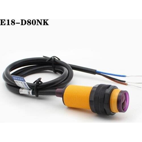 Smart Car Robot E18-D80NK Infrared Obstacle Avoidance Photoelectric Sensor Proximity Switch 3-80cm Detection Range Adjustable